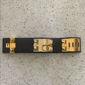 Collier de Chien CDC Hermès cuff black and gold